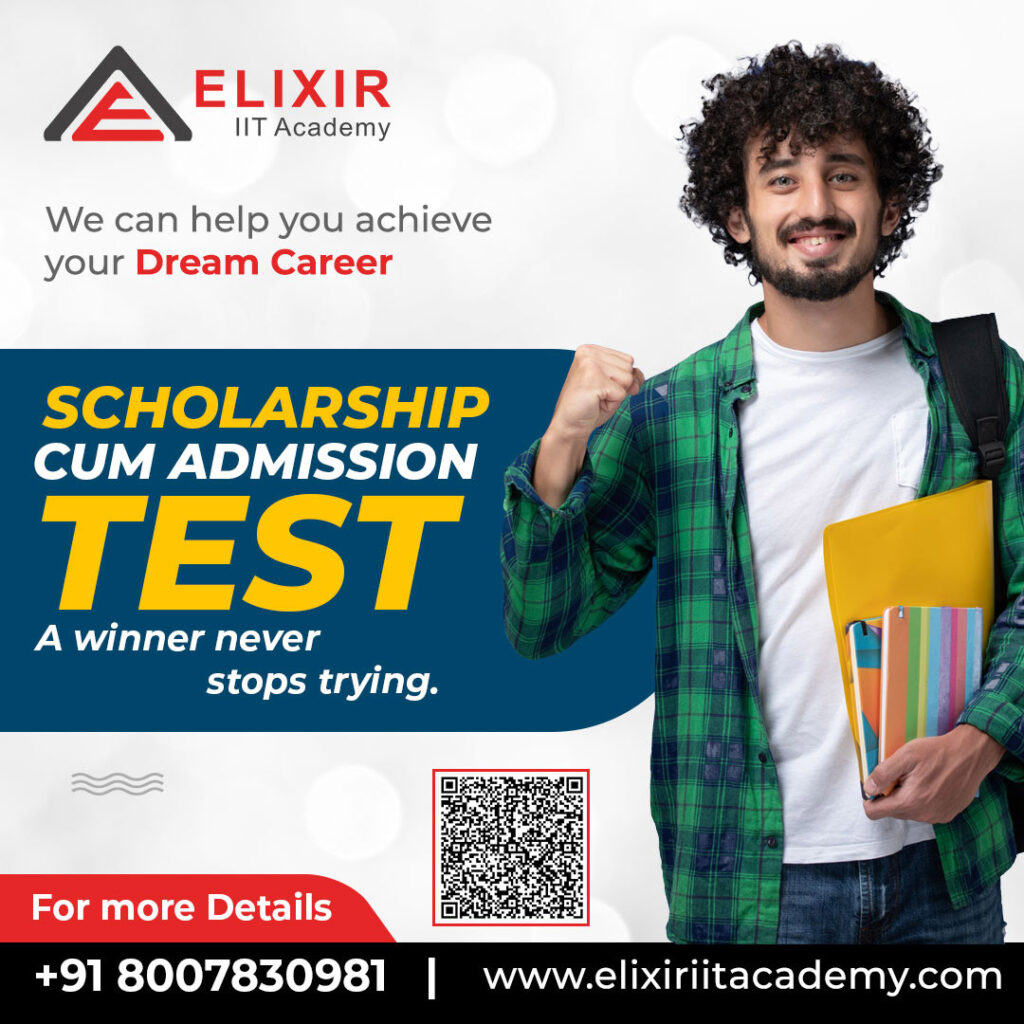 scholarship cum admission test elixir iit academy